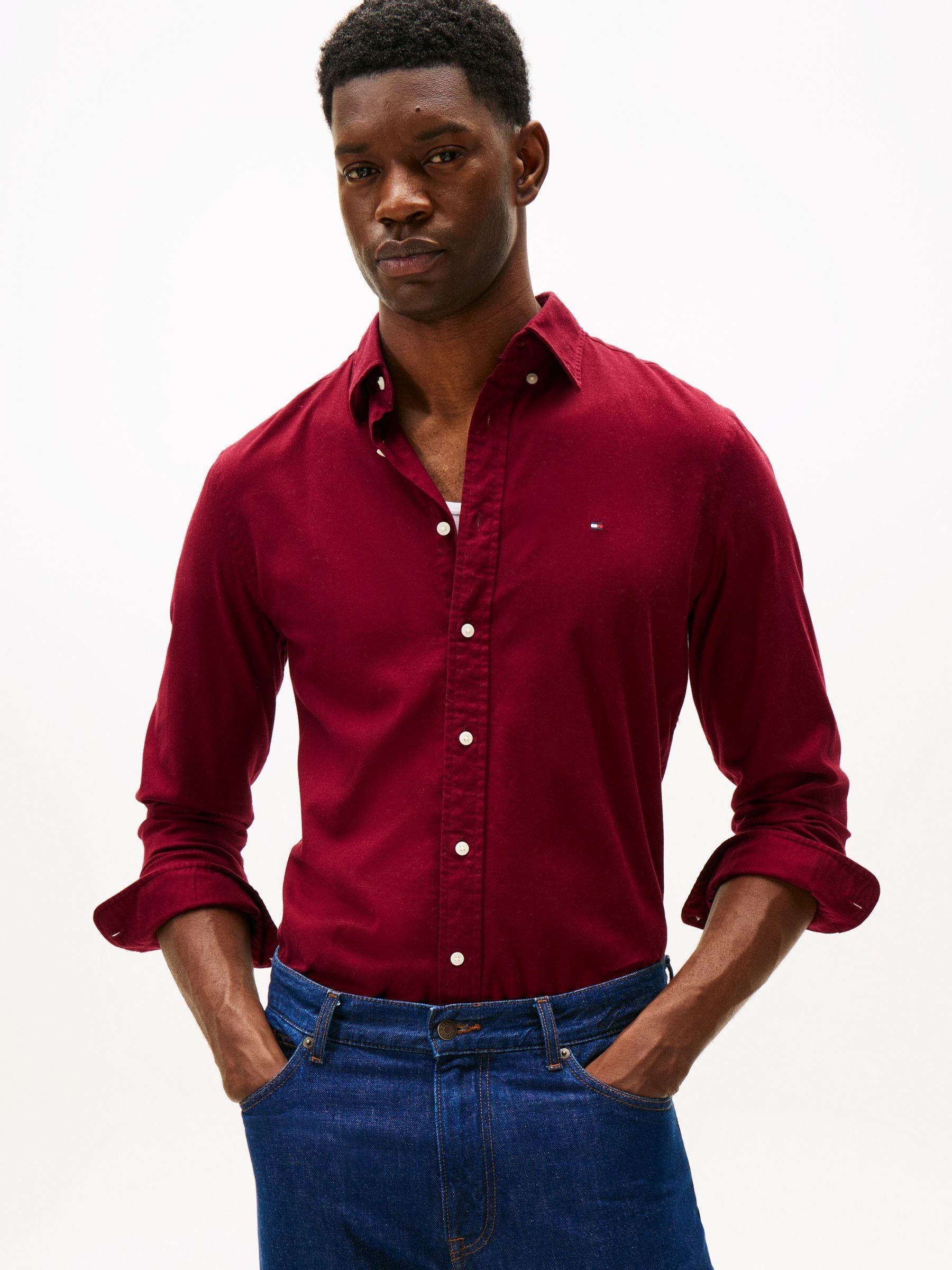 Rood - Tommy Hilfiger Flex Regular Fit Flannel Shirt