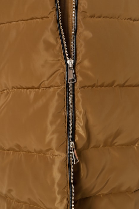 Steppjacke, Kapuze mit Webpelz, Zipper, Langarm