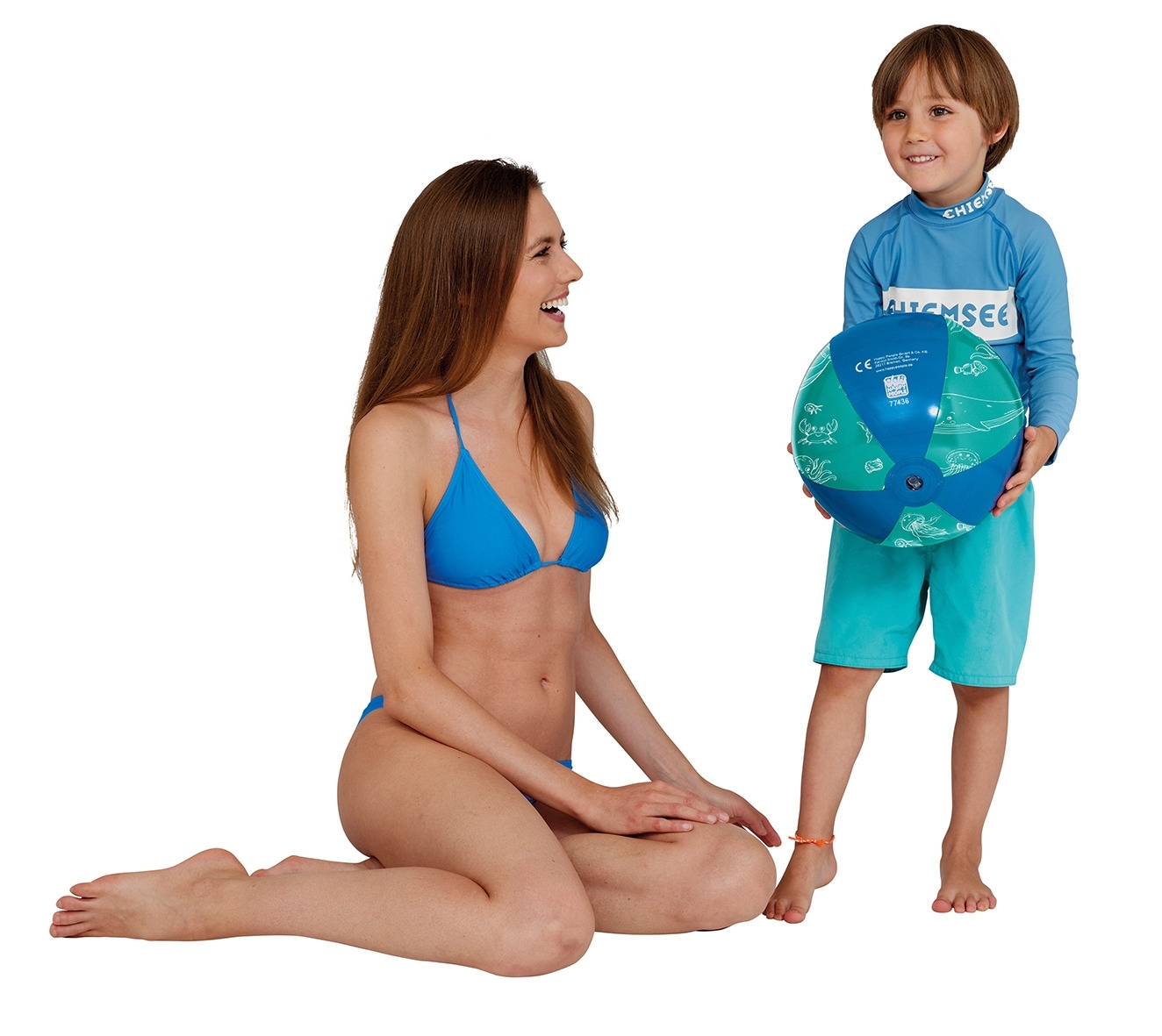 Happy People Strandball blau mit Motiv