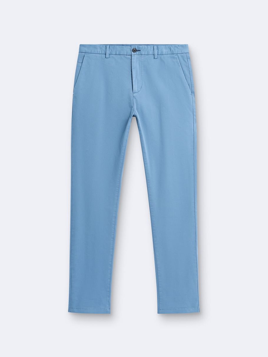 Chino slim en coton élasthane uni