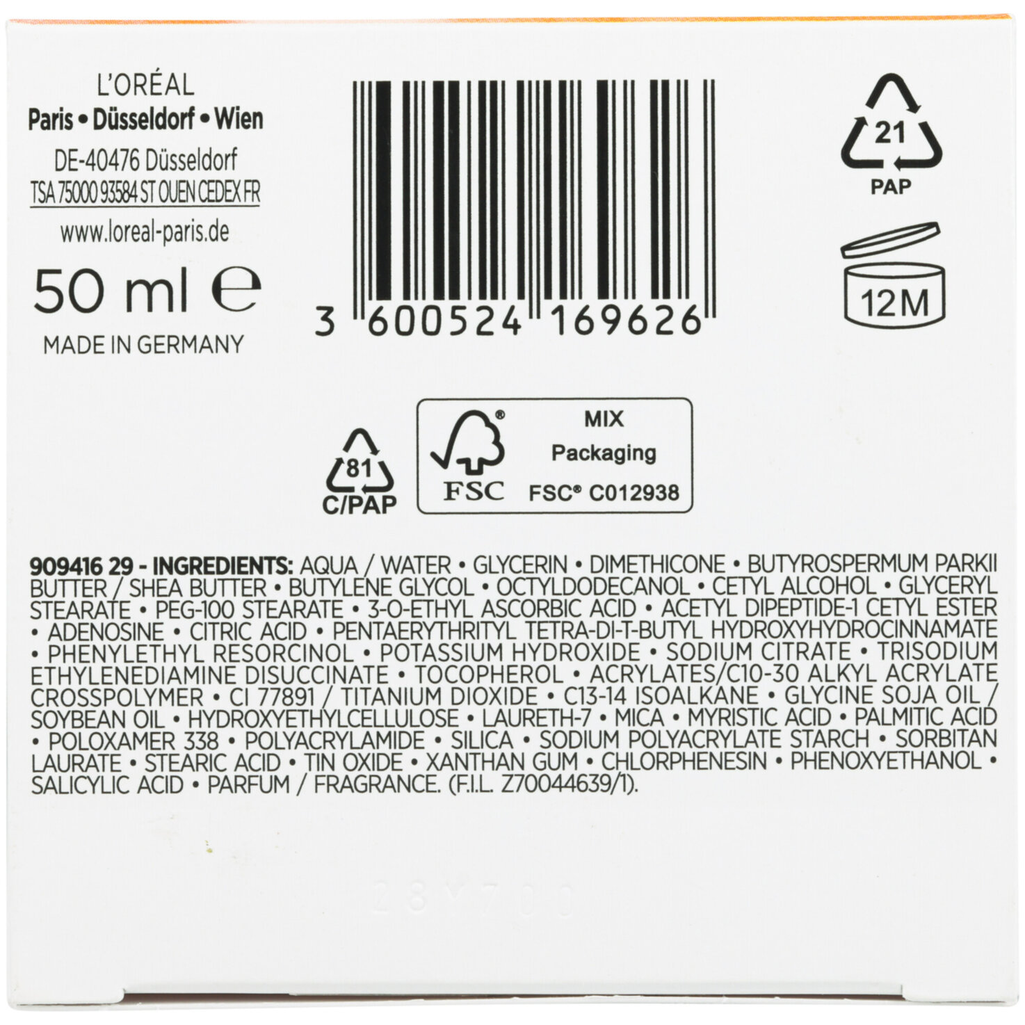 L'Oréal Paris RevitaLift Vitamin C Glow Creme, 50.0ml