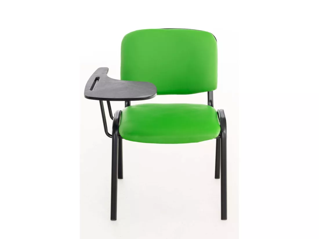 Lot de 4 Chaise de conférence - Similicuir & Métal noir mat - Vert - Ken mit Klapptisch