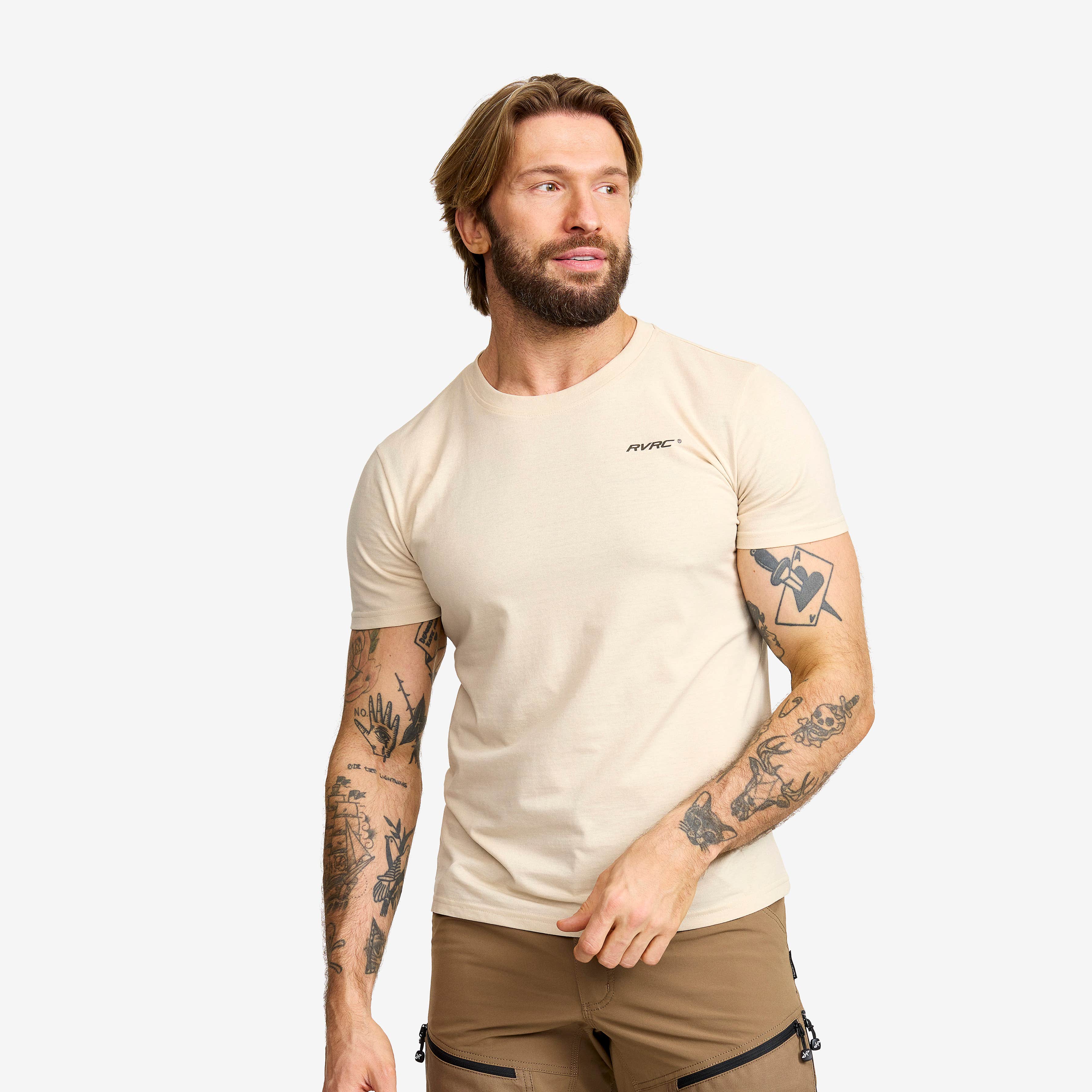 Easy T-shirt Slim Fit Herre Oatmeal