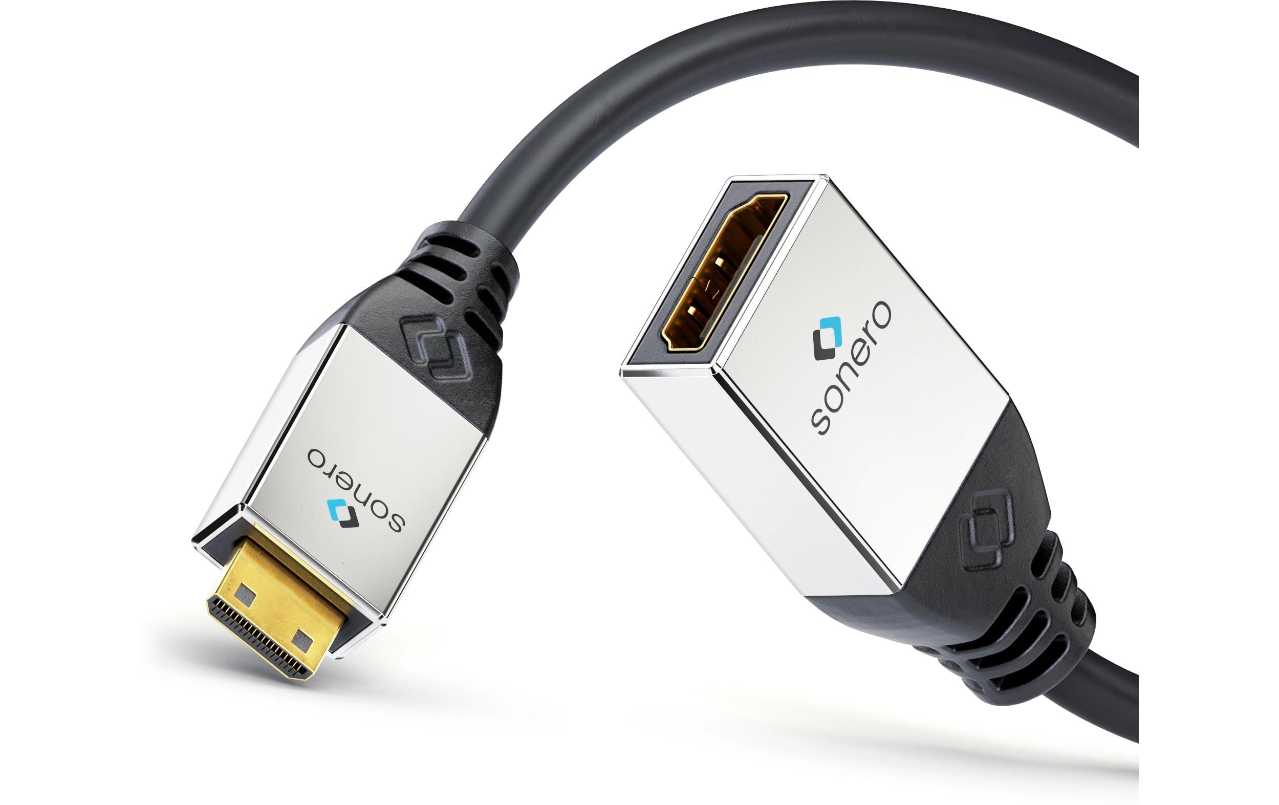 Adapterkabel 4K High Speed Mini-HDMI (HDMI-C) - HDMI4K High Speed Mini HDMI Portsaver Adapter mit Ethernet Kanal