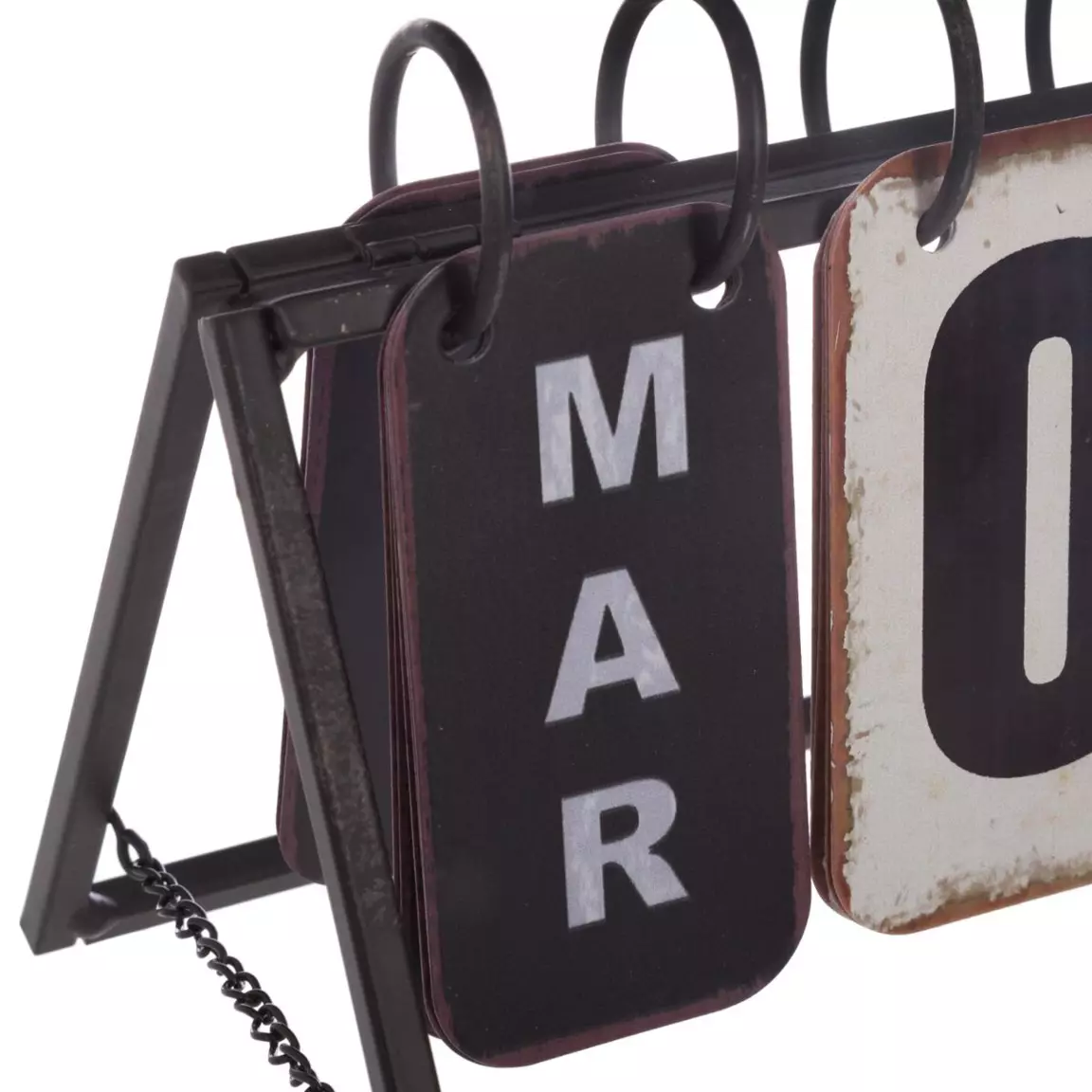 Calendrier à poser en métal (H14 cm ) Vintage Noir