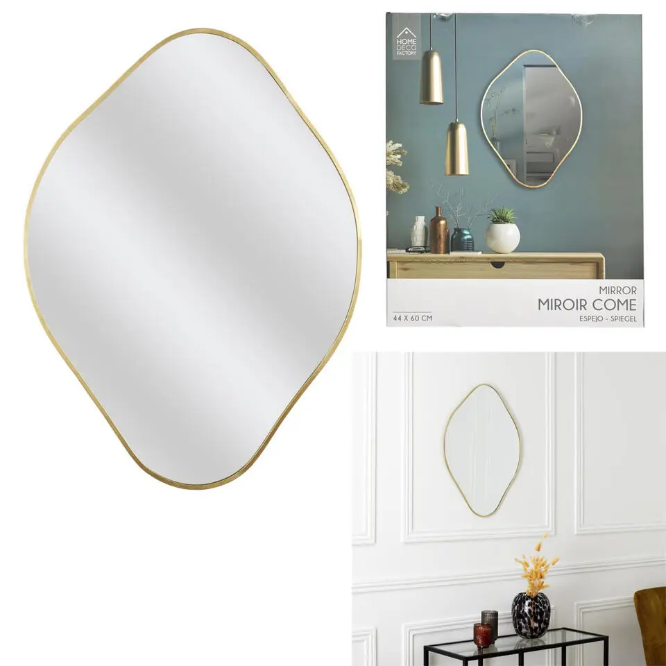 Home Deco Factory Spiegel - goud - 44 x 60 cm - wandspiegel