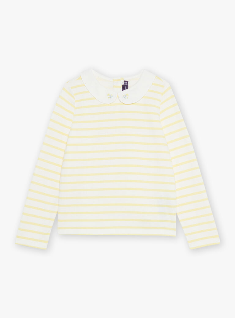 T-shirt à rayures jaune et blanc