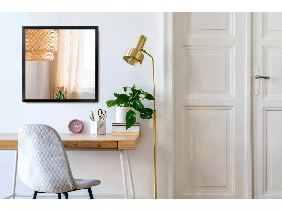 Grand miroir de salle de bain Glamour avec cadre noir 100x70 cm