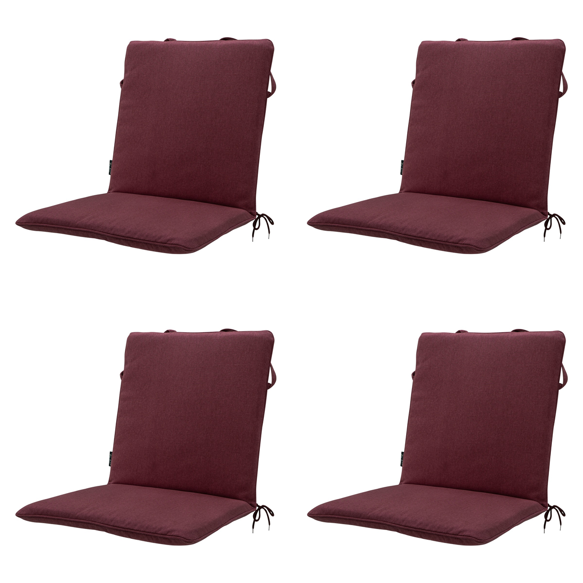 Madison Bordeaux canvas eco+ Stapelstoelkussen - Set van 4