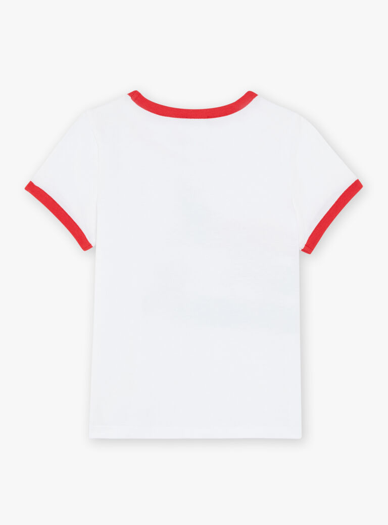 T-shirt blanc avec dinosaures sur des vélos