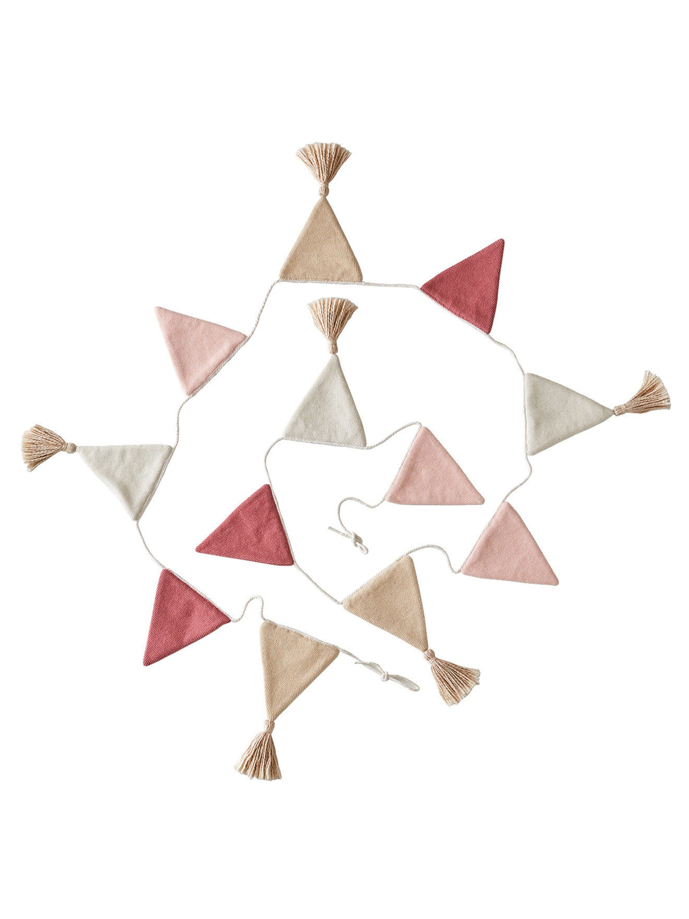 Vertbaudet Kinderzimmer Wimpelkette, gestrickt pudrig rosa