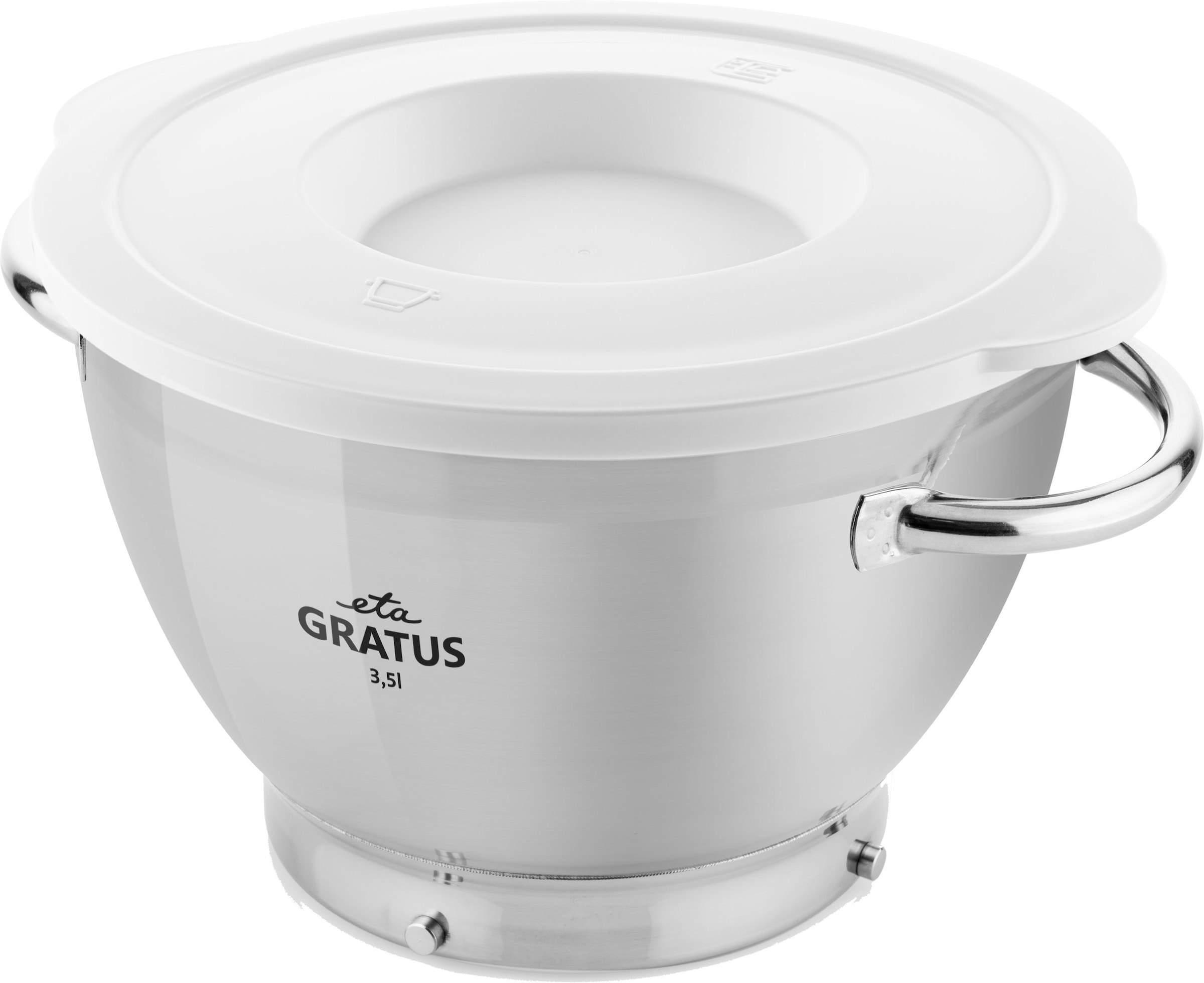 eta Küchenmaschinenschüssel »ETA002899003« 1 Stk. aus Edelstahl 3,5l, mit Griffen, Zubehör für Küchenmaschine Gratus ETA 0028