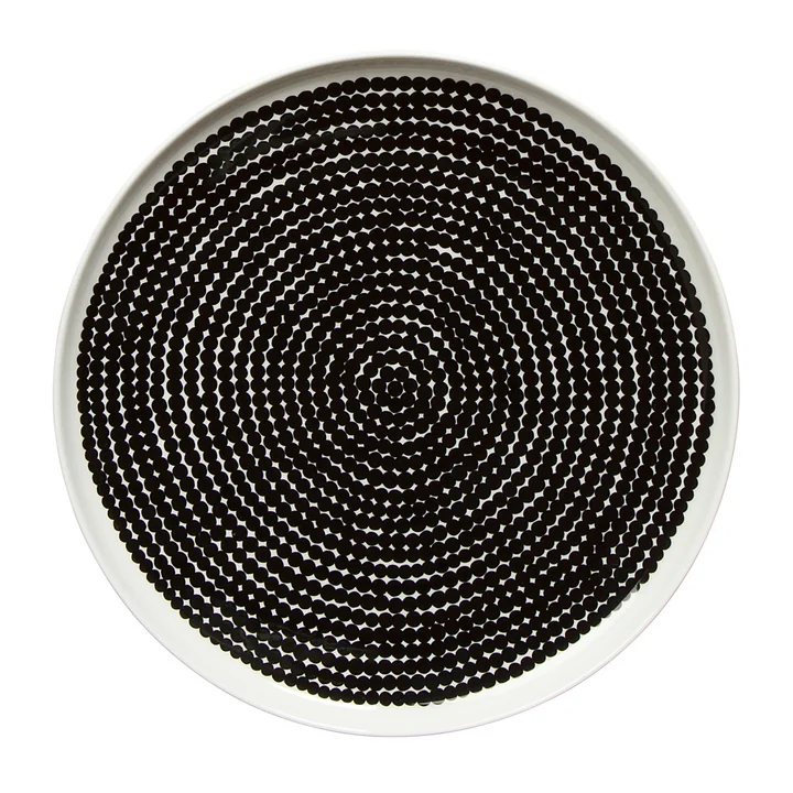 Marimekko - Oiva Räsymatto Teller Ø 25 cm, schwarz / weiss