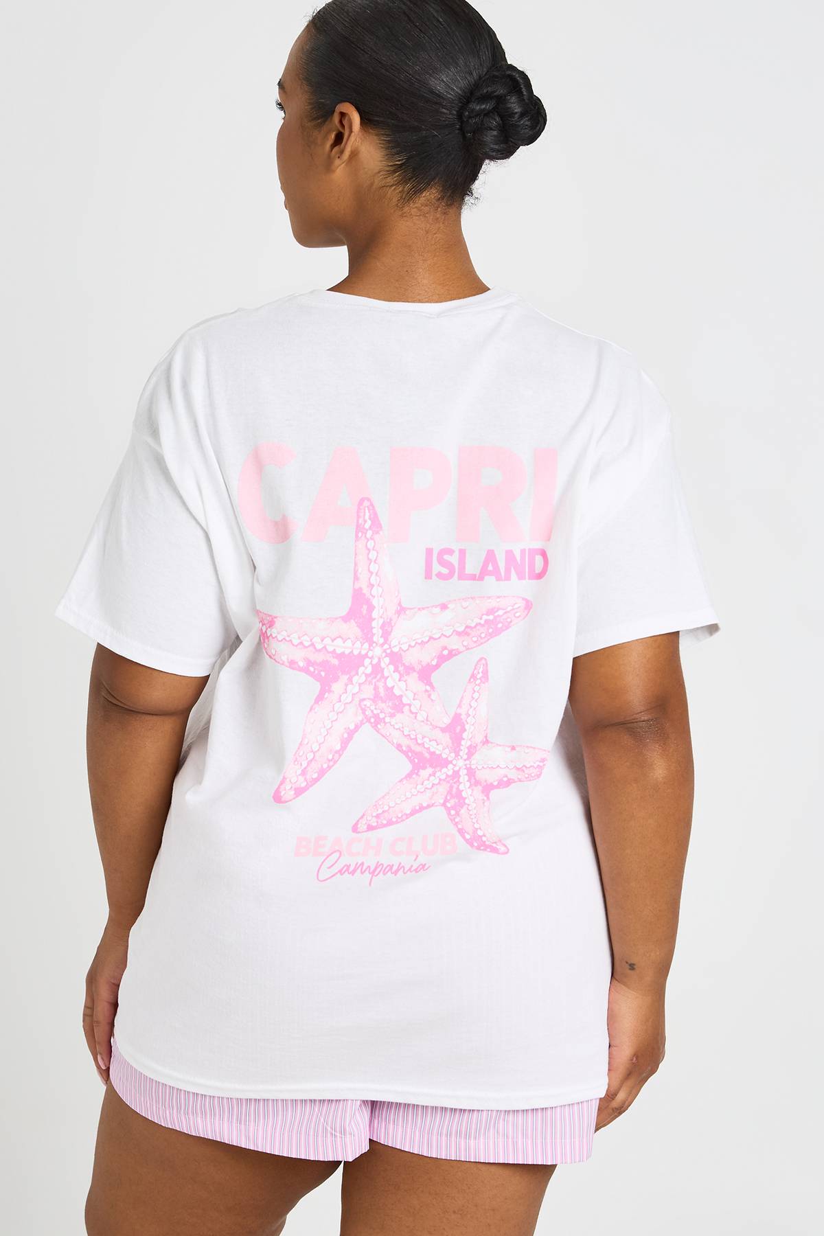 boohoo T-shirt Imprimé Capri Grande Taille