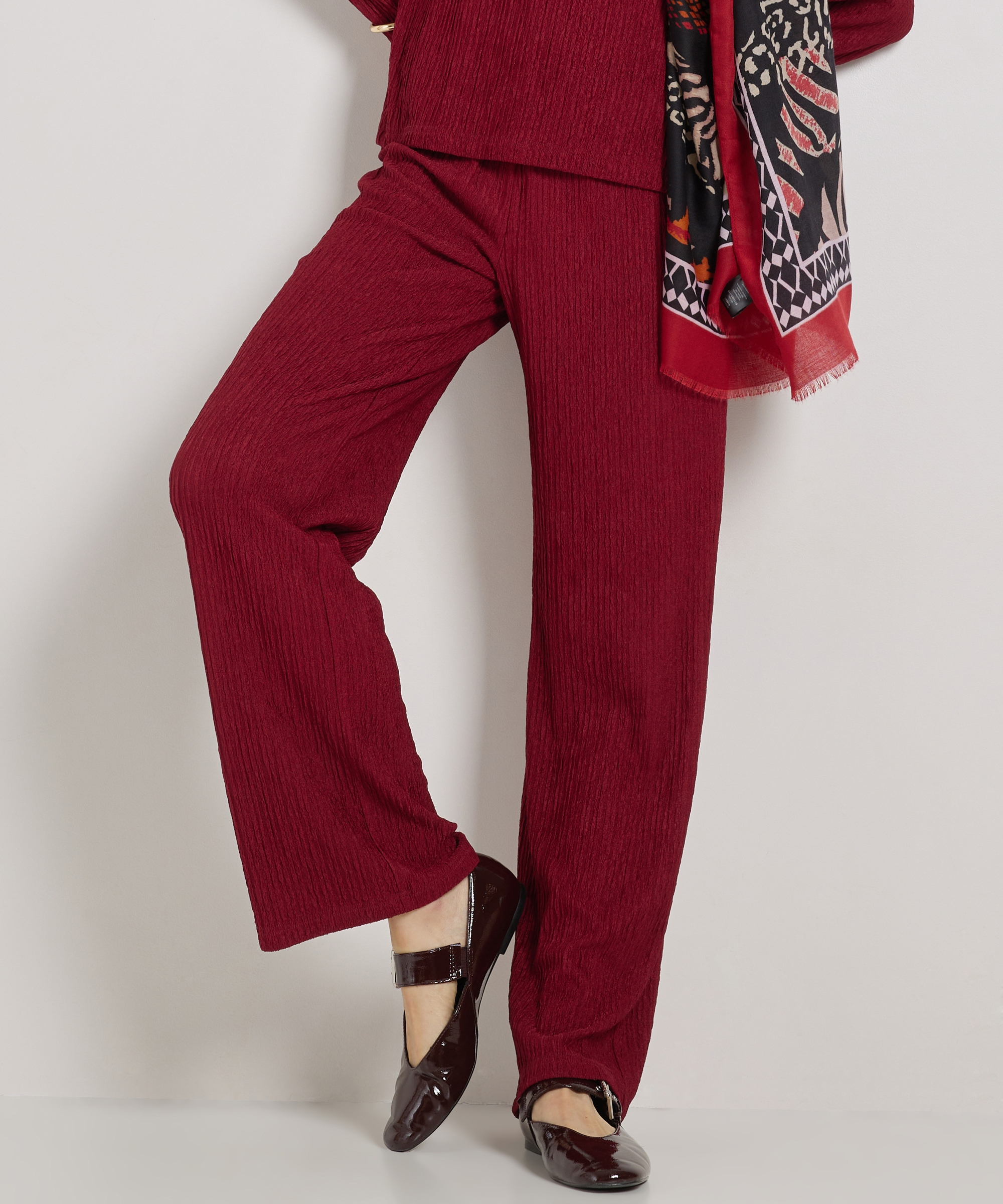 wide fit broek crinckle uni