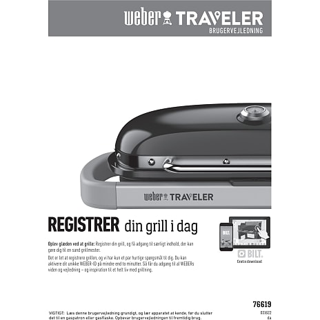 Weber traveler gasgrill - sort