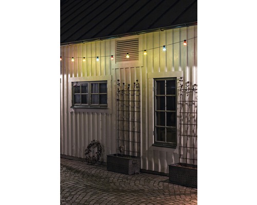 Biertuin lichtsnoer, buiten, 4,5 m + 10 m snoer, 80 LED's, 10 kleurrijke lampen, veelkleurig licht