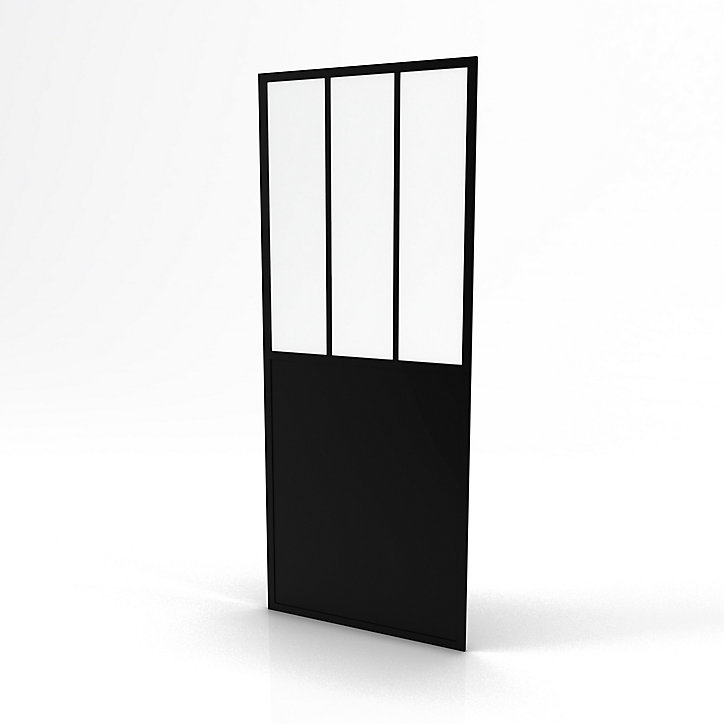 Paroi de douche fixe noir Galedo Fabrik transparent 90cm