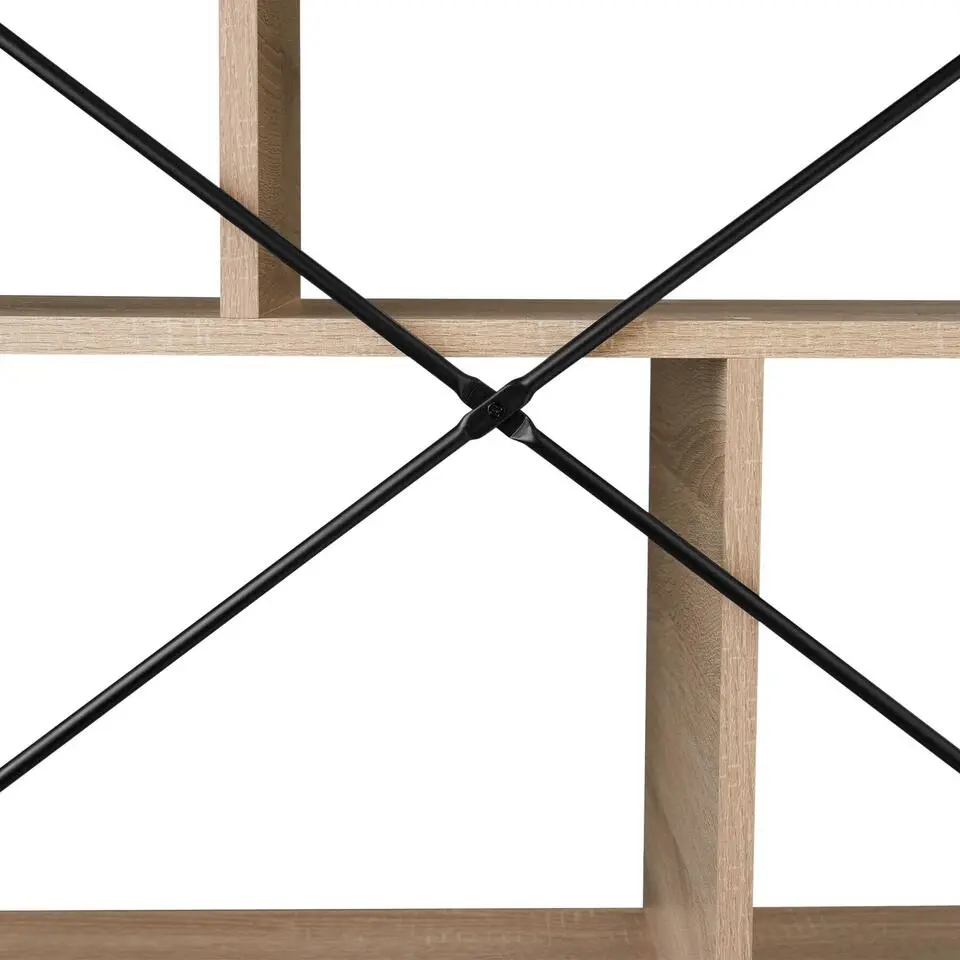 tectake Wandkast Charleston 75.5x30x155cm, Industrieel Licht Hout, Eiken Sonoma