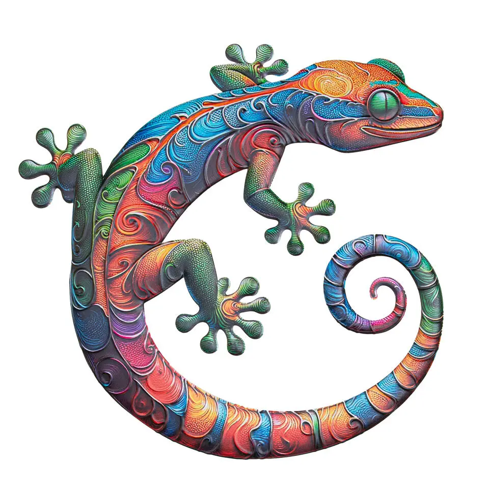 Anna's Collection Tuindecoratie Gecko hagedis - 41 cm - metaal