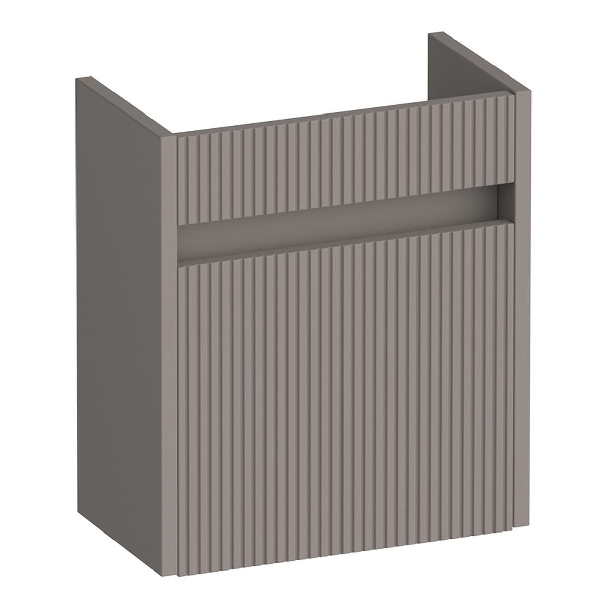Brauer Adore Wavy fonteinkast ribbelfront 40cm met 1 deur rechtsdraaiend taupe mat
