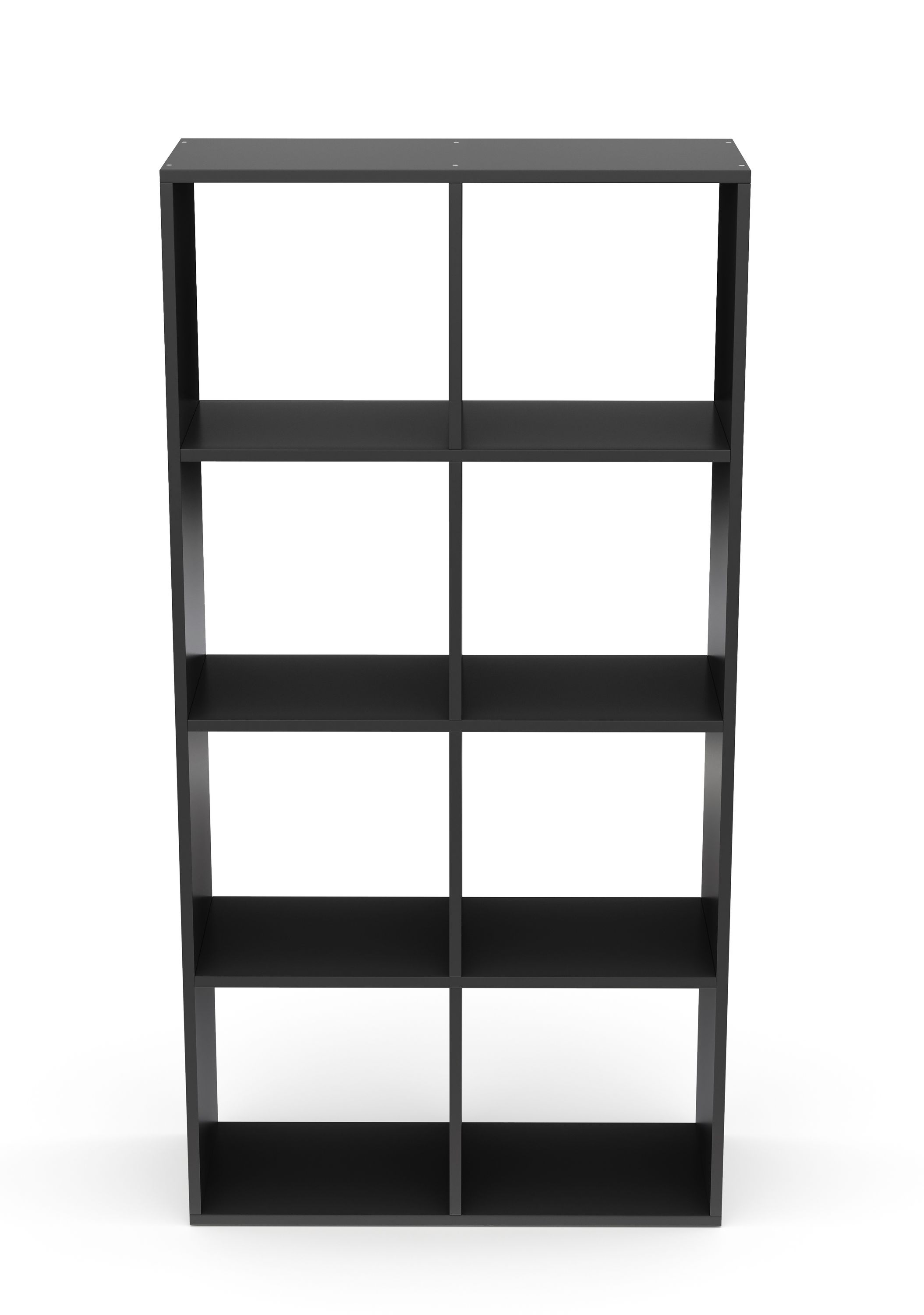 Bücherregal Raumteiler LIAM 8 Fächer 72 x 142 cm schwarz