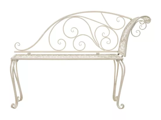 Prolenta Premium - Chaise longue de jardin 128 cm Métal Antique Blanc