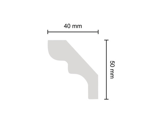 XPS Silvana plafondlijst, 2 stuks, 2 m, 40 x 50 mm