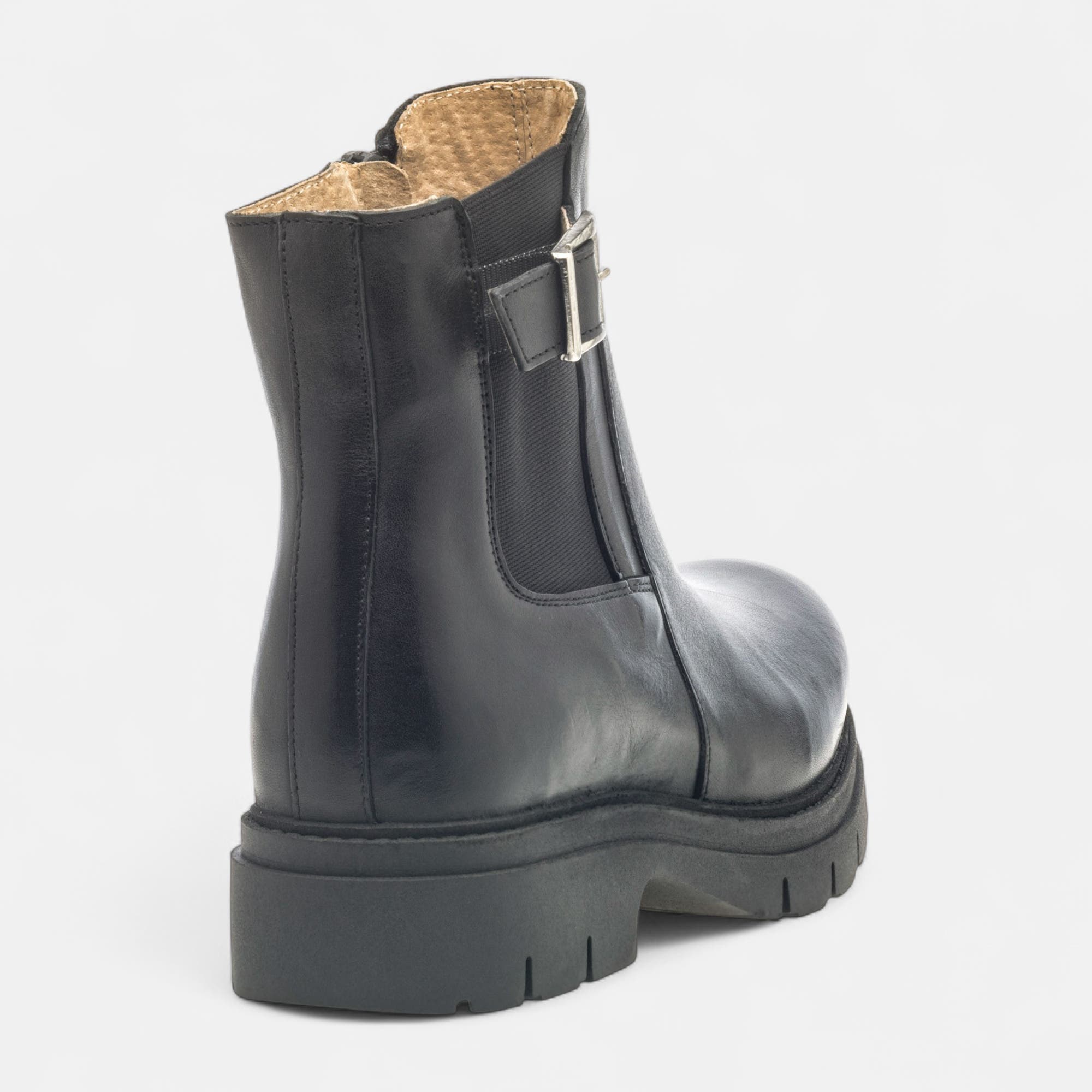 Boots Femme en cuir noir