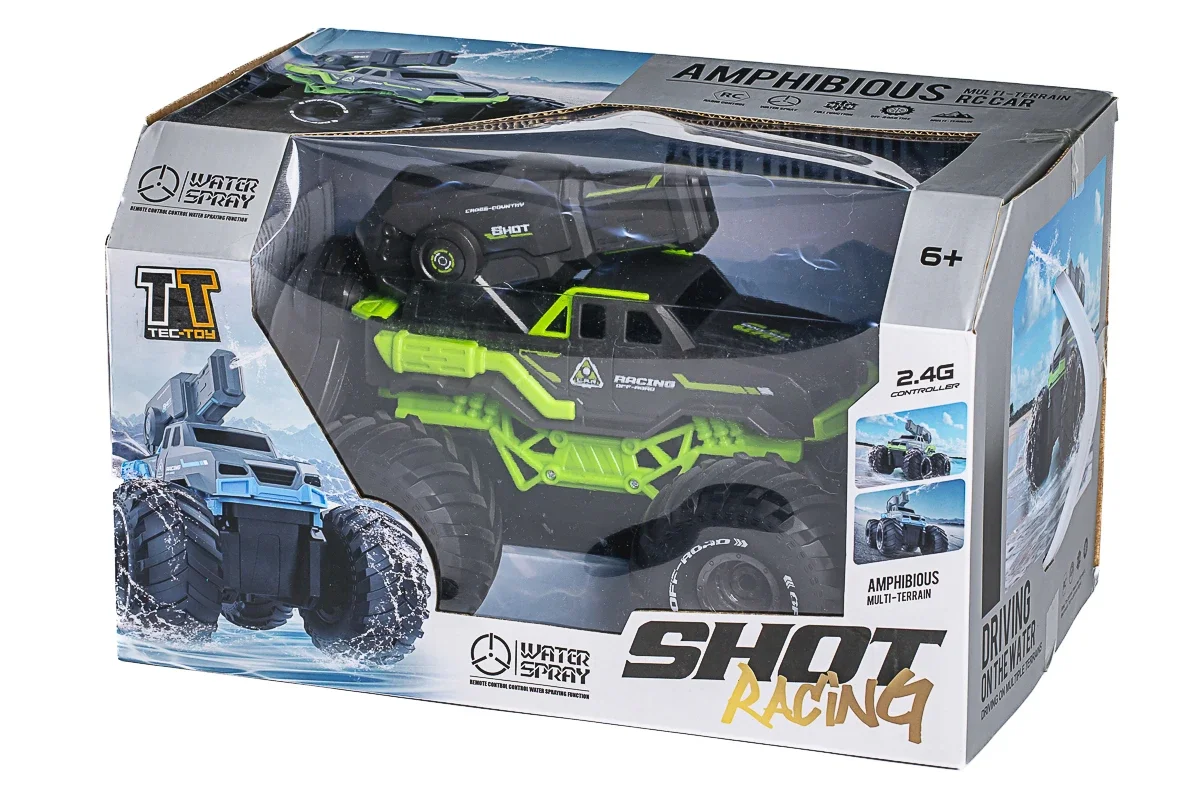 TEC-TOY - Water Shooting R/C car 2,4GHz, 7,4V 500mAh - Green (534646)