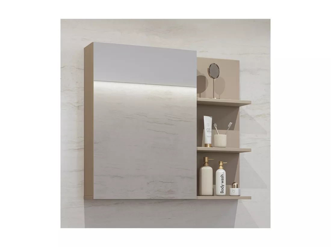 Miroir avec rangements de salle de bain GOBI coloris marron