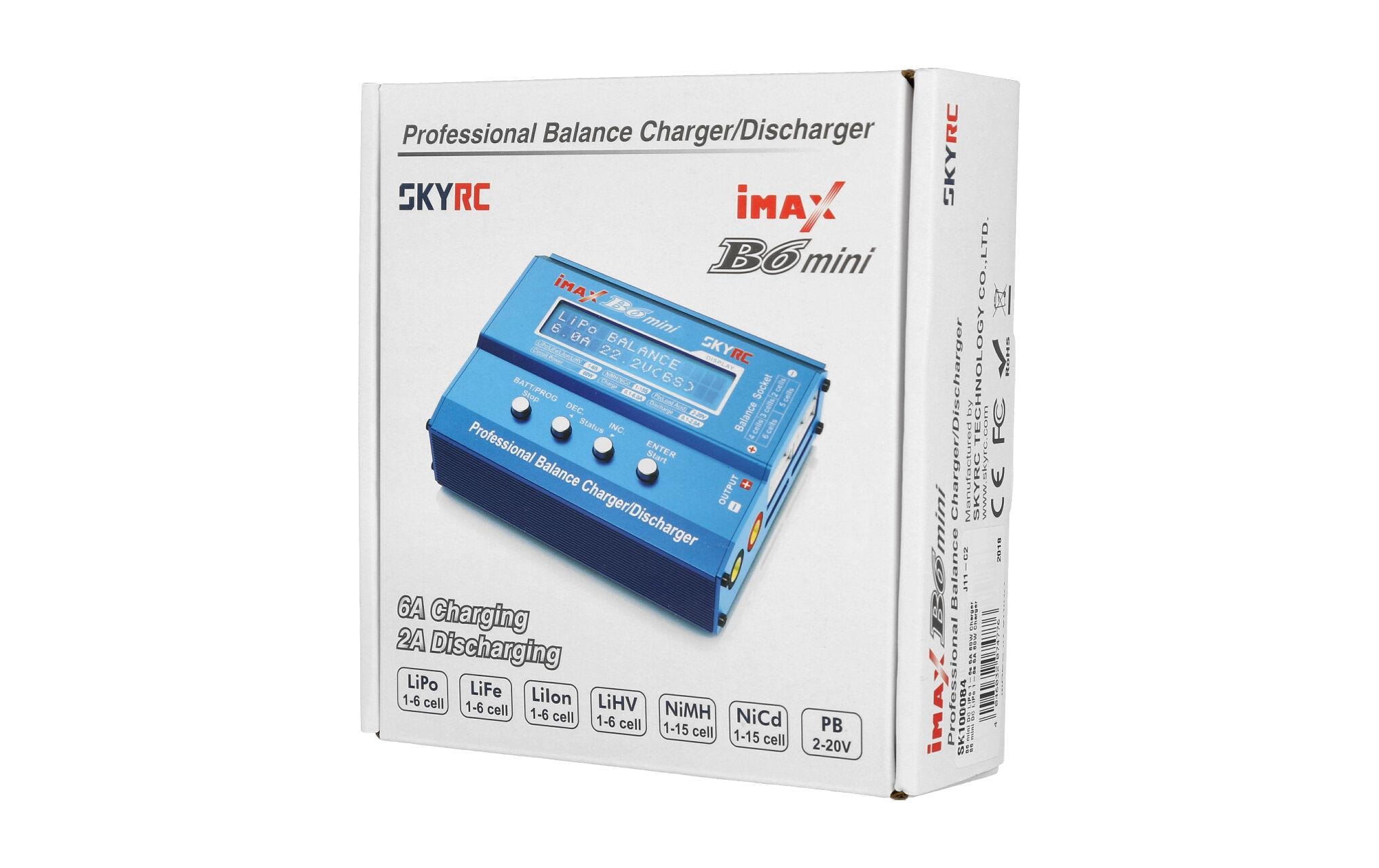 Ladegerät iMAX B6 mini DC 60W, 1-6SDC Schnellladegerät für LiPo und NiMH Akkus