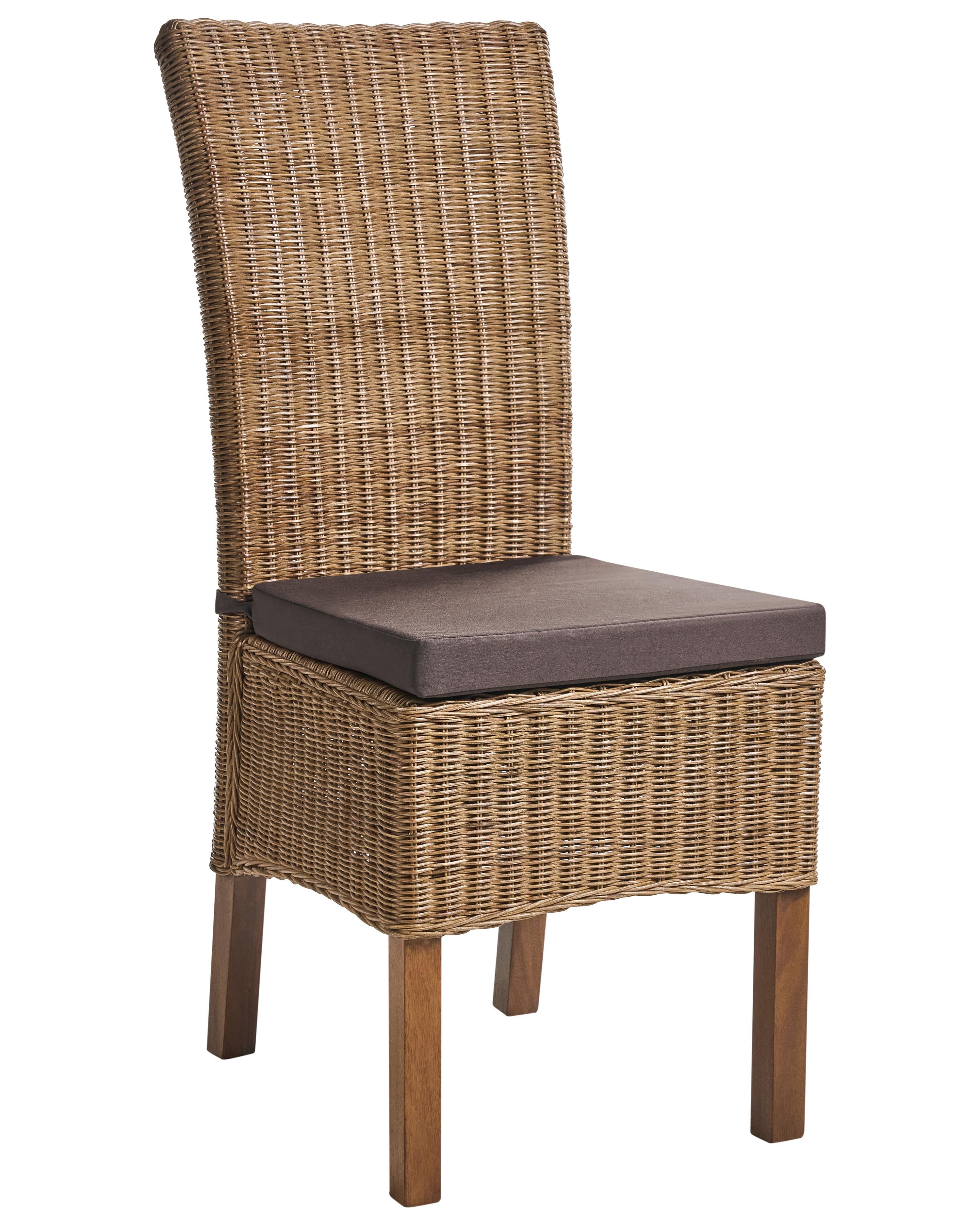 Set van 2 eetkamerstoelen ANDES Rotan Bruin