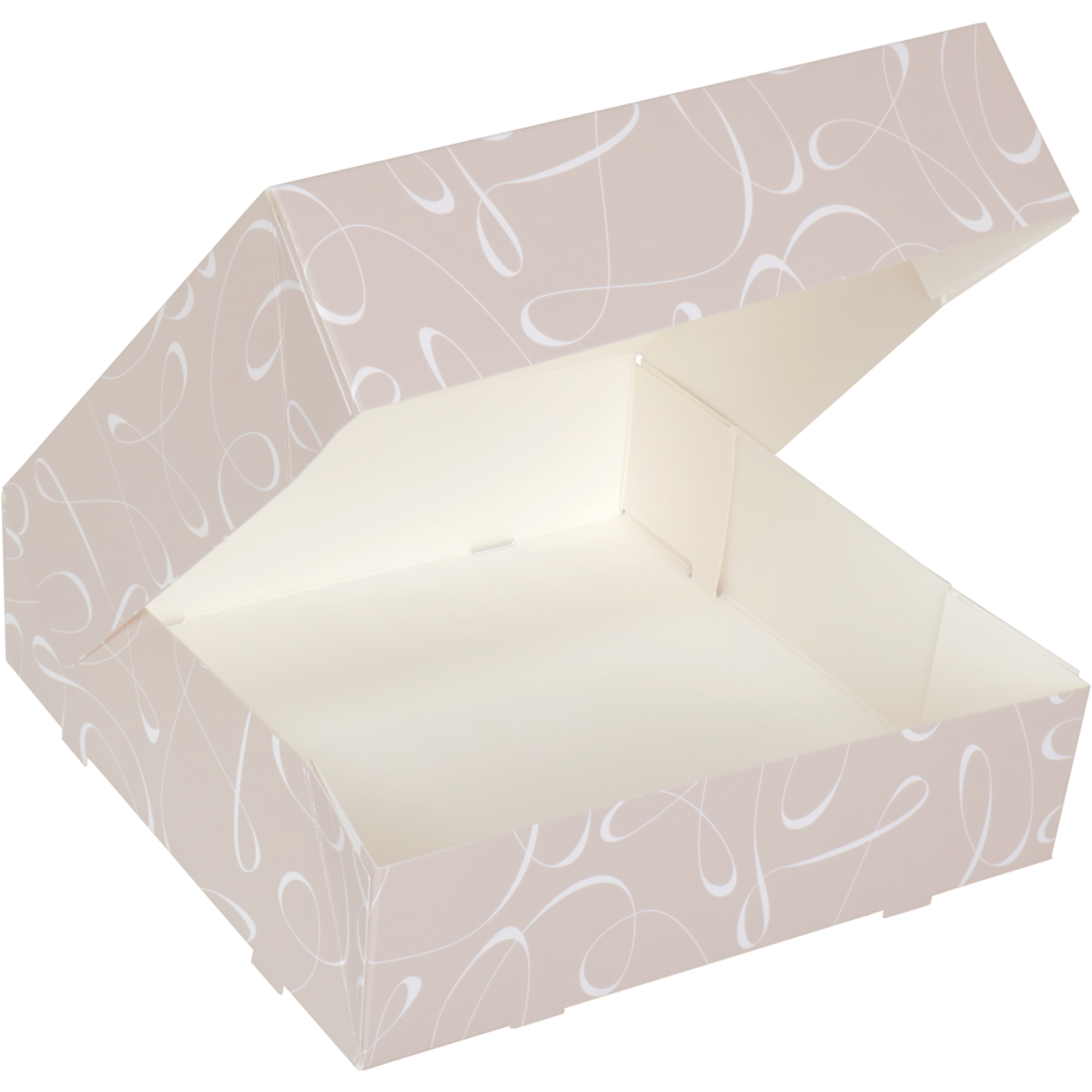 Gebaksdoos, Swirl, karton + PET, 19x19x5cm, met venster,