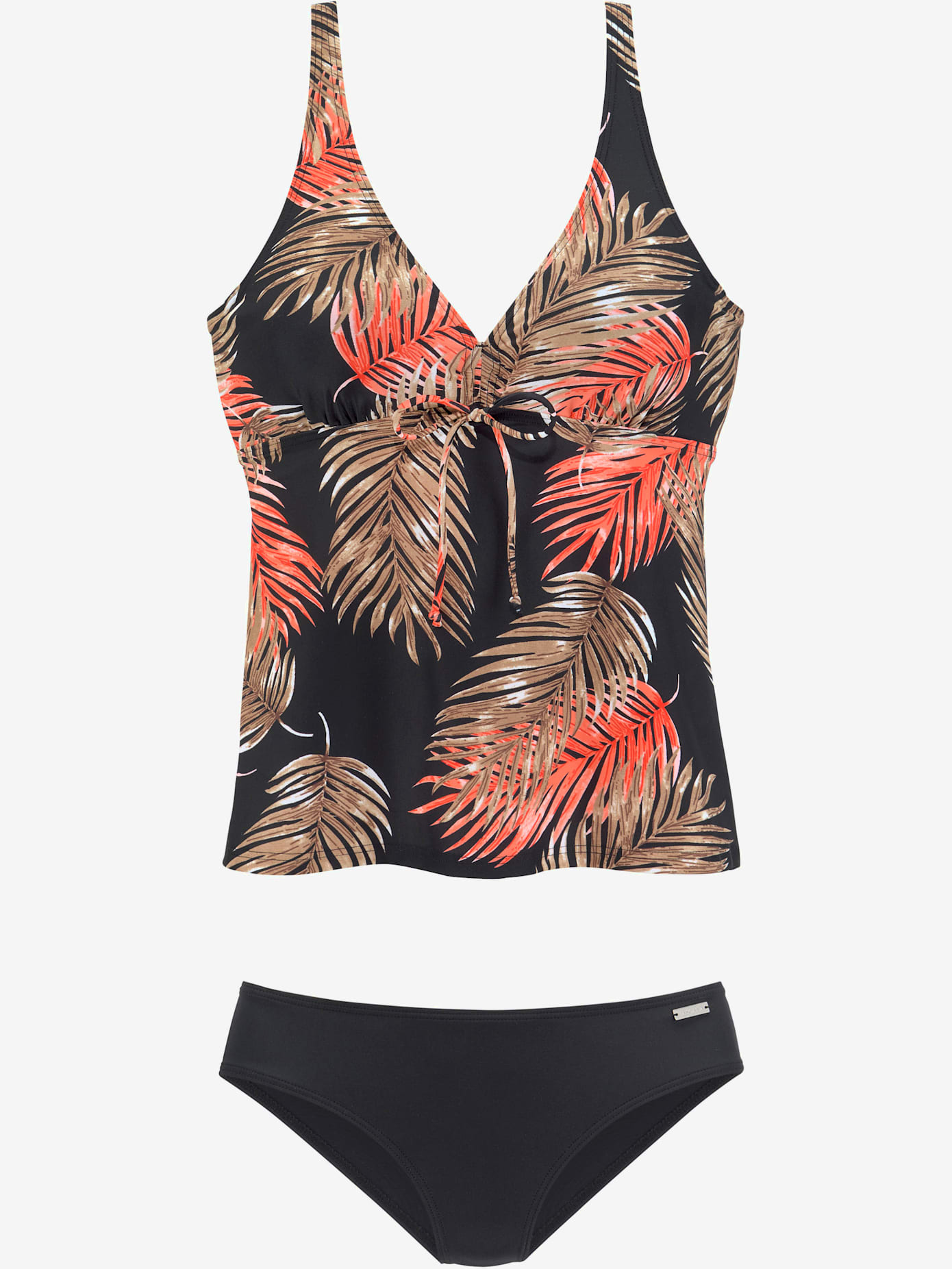 Tankini à armatures imprimé feuilles