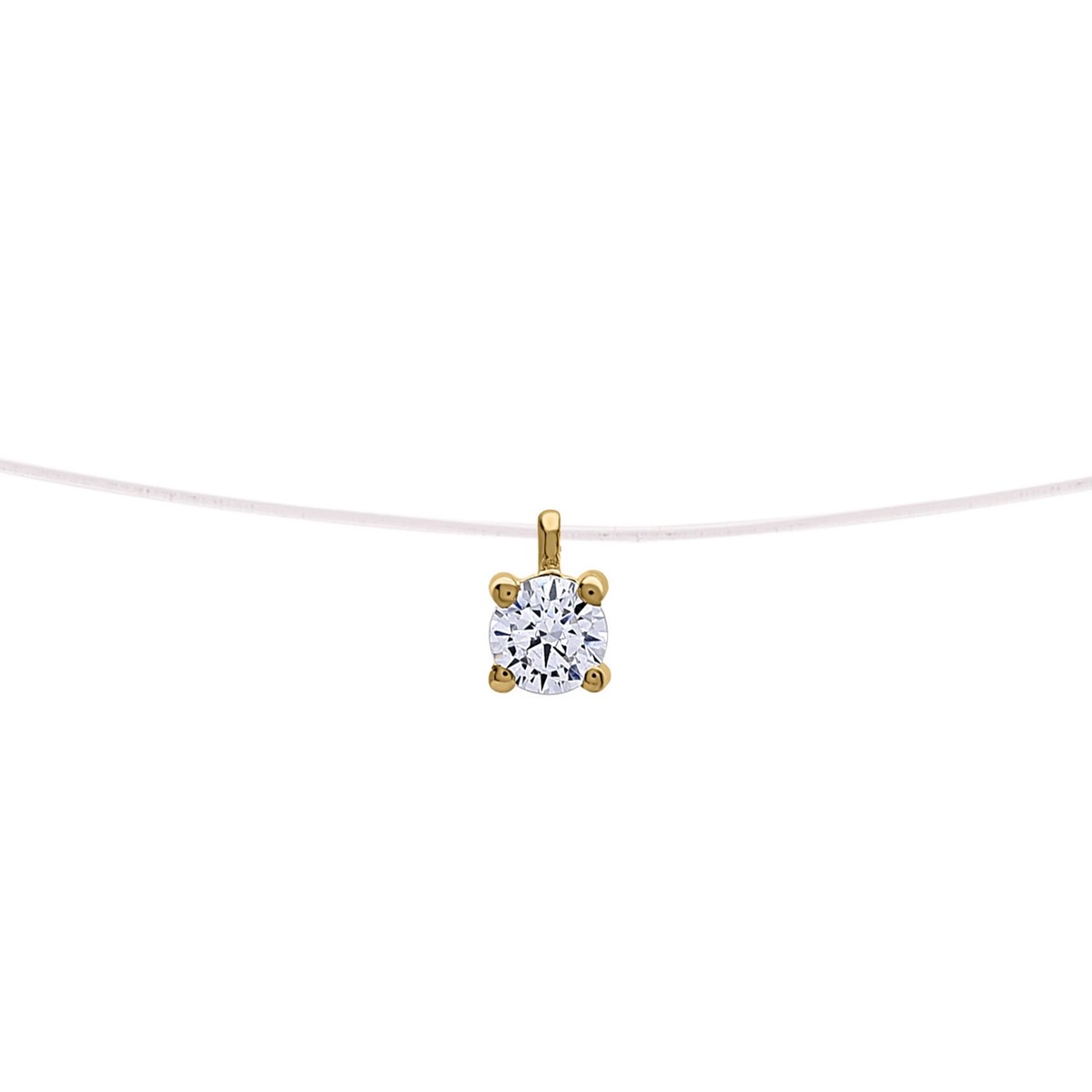 Collier Brillaxis fil de nylon et oxyde 3mmor jaune 18k