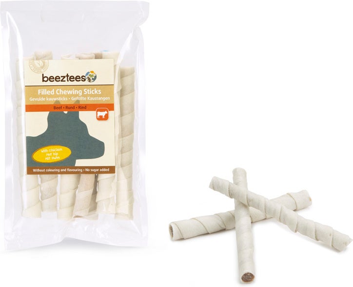 Beeztees kauwsticks gevuld met kippenlever 13,5 cm 8 stuks