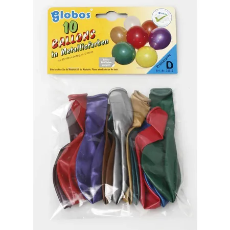 Globos Ballons in Metallicfarben, 10 Stück