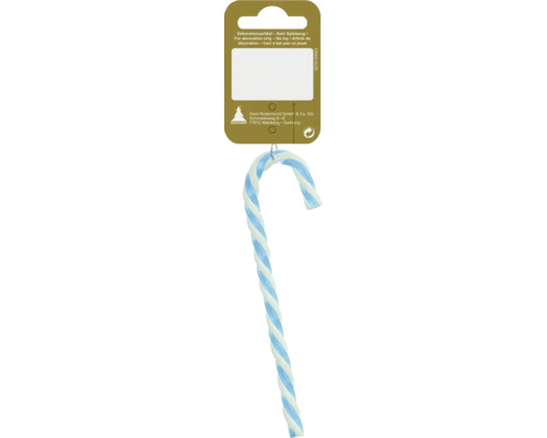 Kerstdecoratie hangende zuurstok 15 cm lichtblauw wit