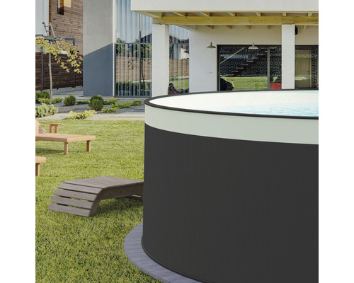 Opzetzwembad, stalen wandzwembad, rond, Ø 450x90 cm, zonder accessoires, grijs