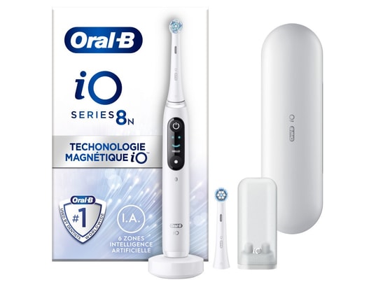 ORAL B - Oral-b io 8n - avec etui de voyage et porte brossette - blan...
