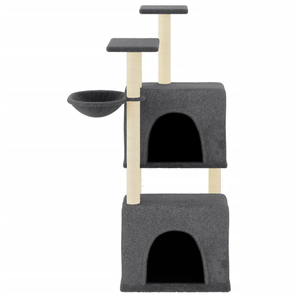 Arranhador para gatos vidaXL com hastes de sisal cinza escuro, 122 cm