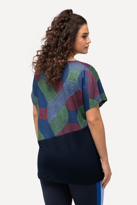 Funktionsshirt, oversized, Rundhals, Halbarm, recycelt