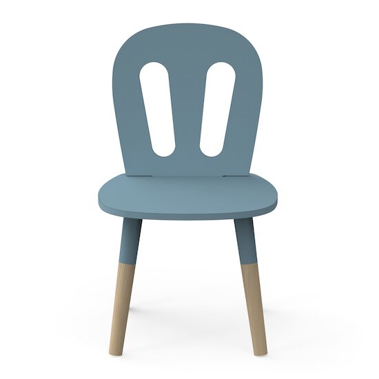 Firmiana Set 1 Table + 2 chaises   Bleu Orage / Bois Naturel        de               CBA Meubles
