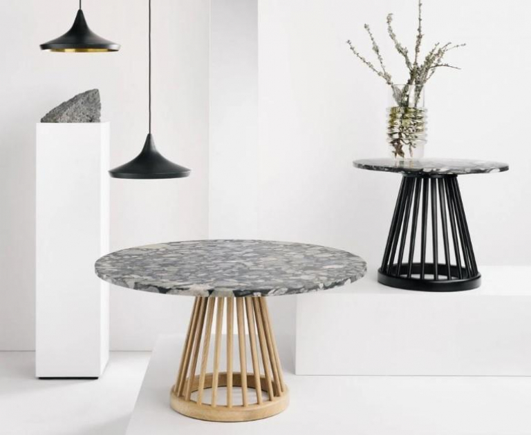 Tom Dixon Fan 60 salontafel naturel/wit marmer