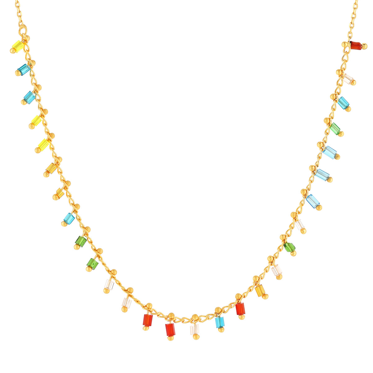 Collier plaqué or cristal 40 à 45 cm