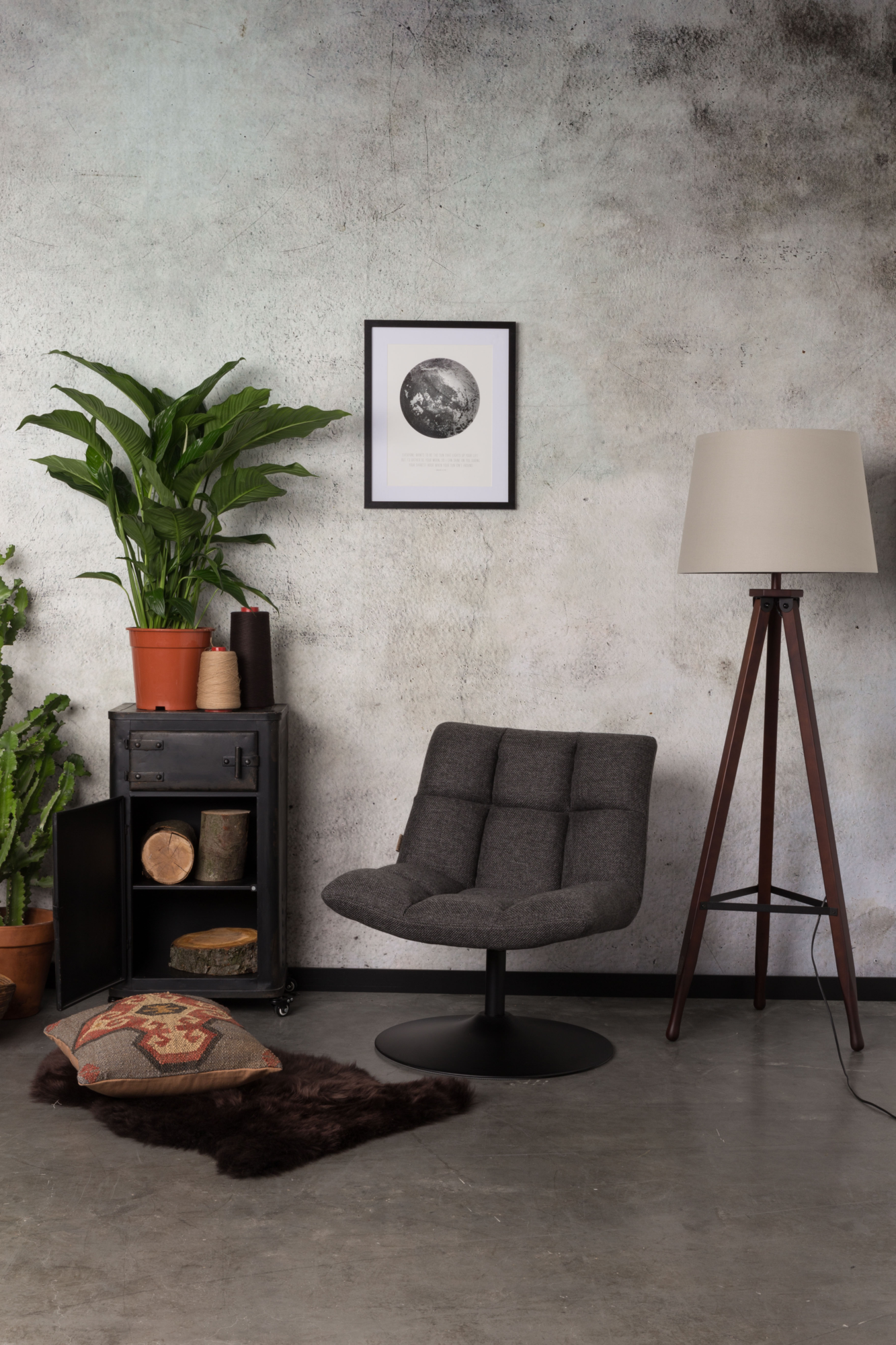 Fauteuil Bar donker grijs