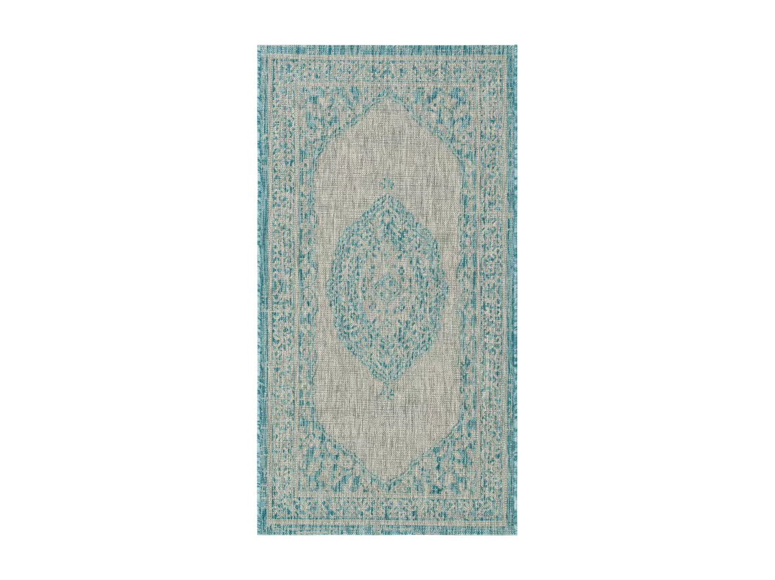 Tapis Light Grey & Aqua 79 X 152 cm - Amira