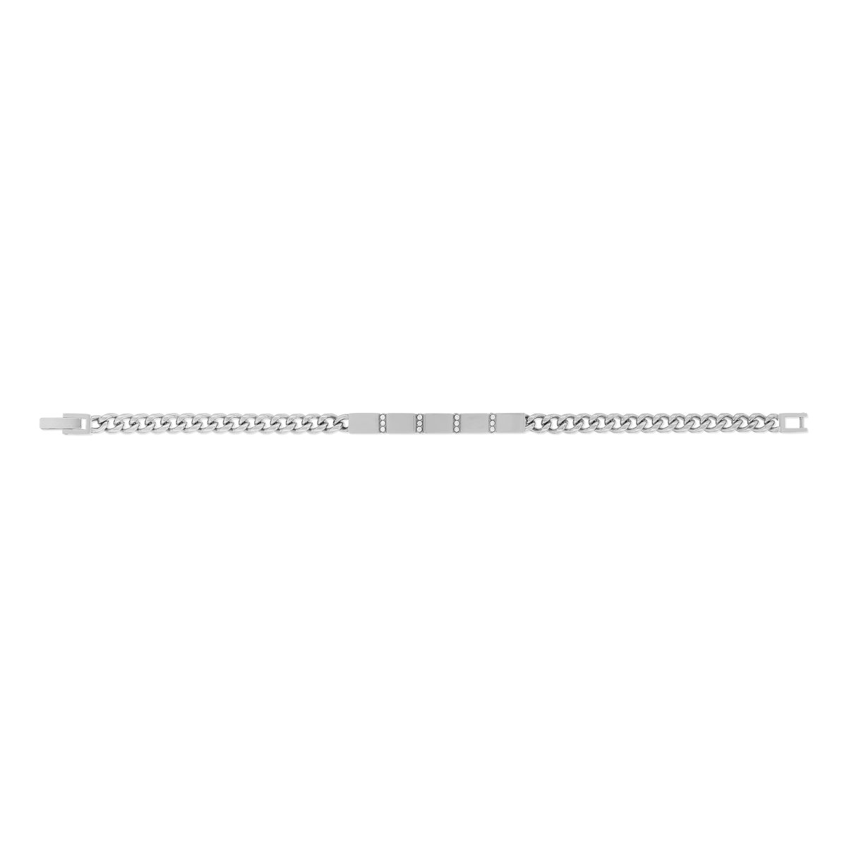 Bracelet acier pierres imitation blanches 20 cm