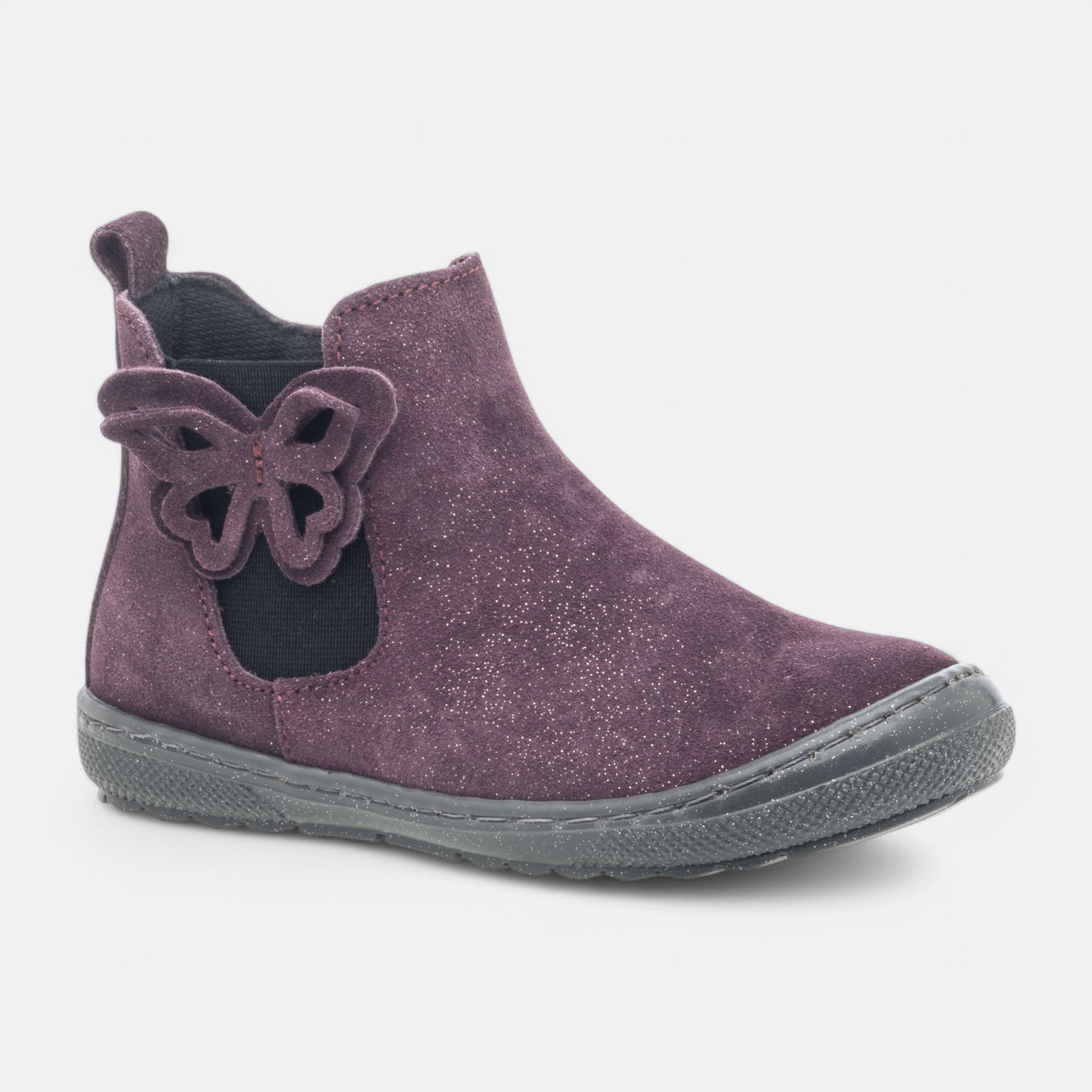 Bottines Fille en cuir violet